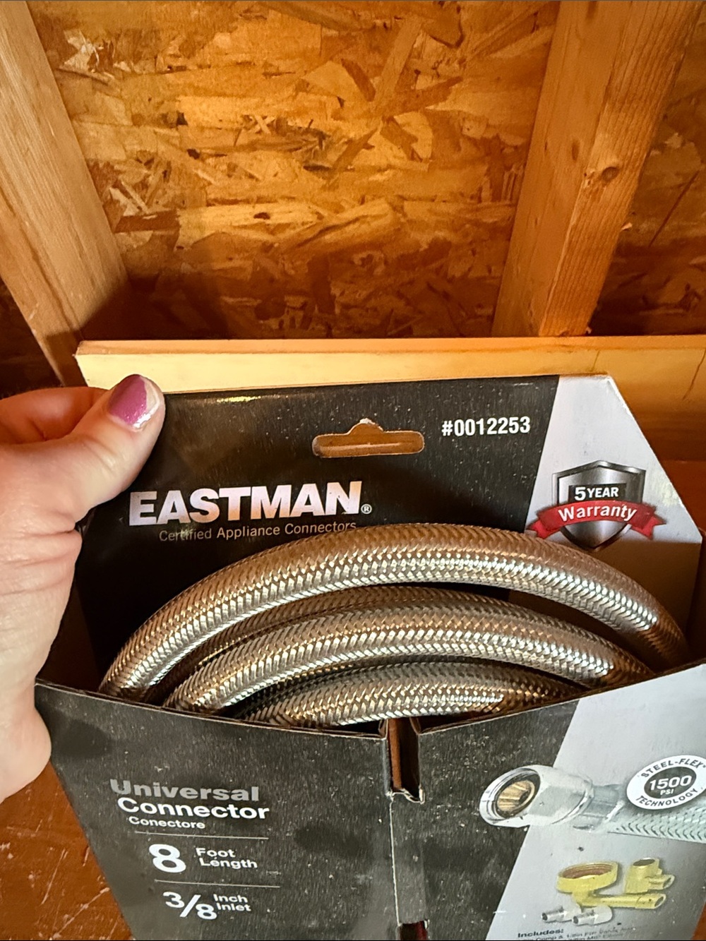 Eastman Silver Braided Universal Connector Hose - 8 ft
